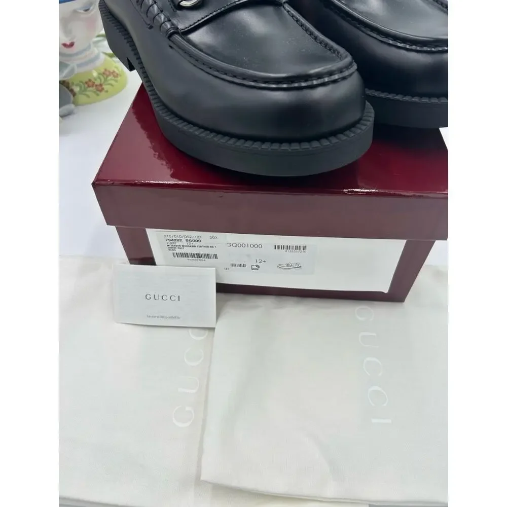 Men's Gucci Leather horse bit loafers size 12.5 fits 13 US made in Italy